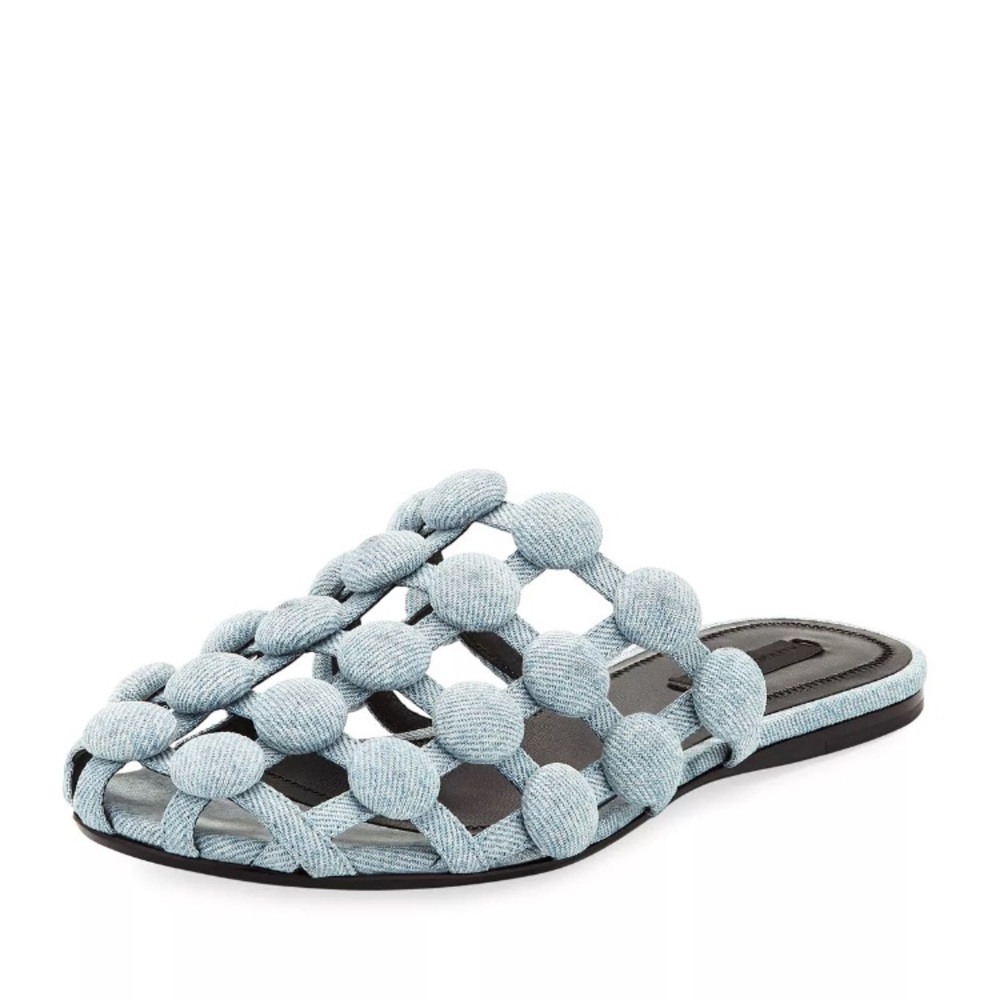 Alexander Wang Amelia Denim Stud Slippers